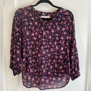 Xirena Lennox blouse navy floral XS